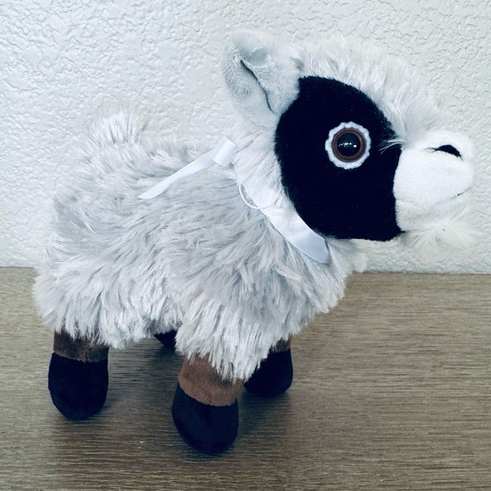 Plush Gray Goat Stuffed Animal Toy